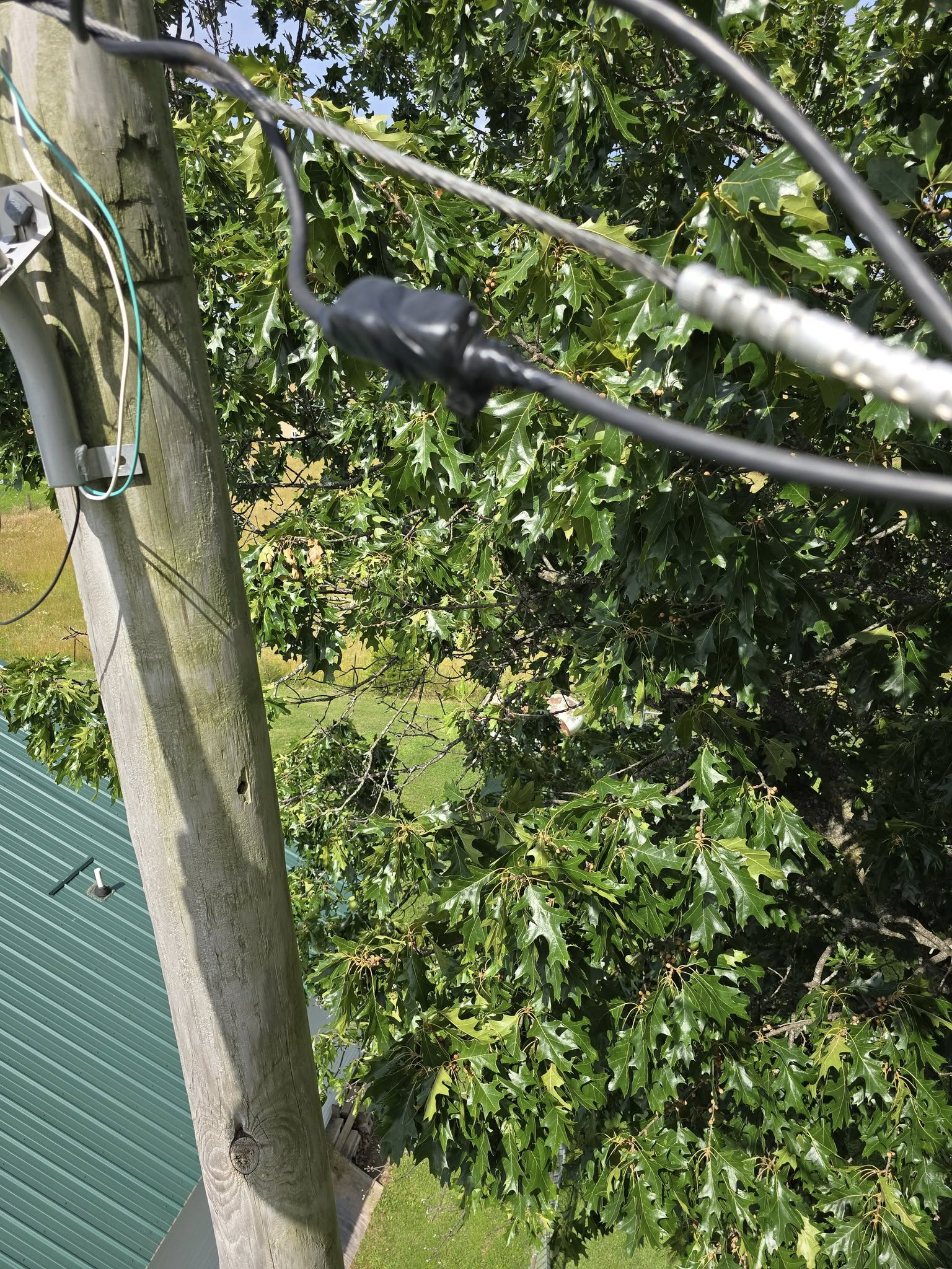 Electrical work on a service pole