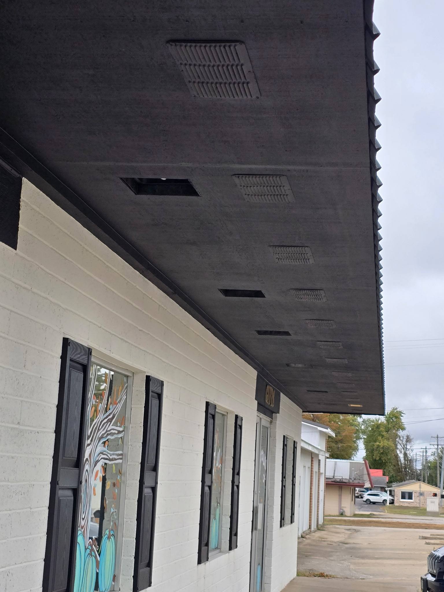 Soffit lighting on exterior of a home or building