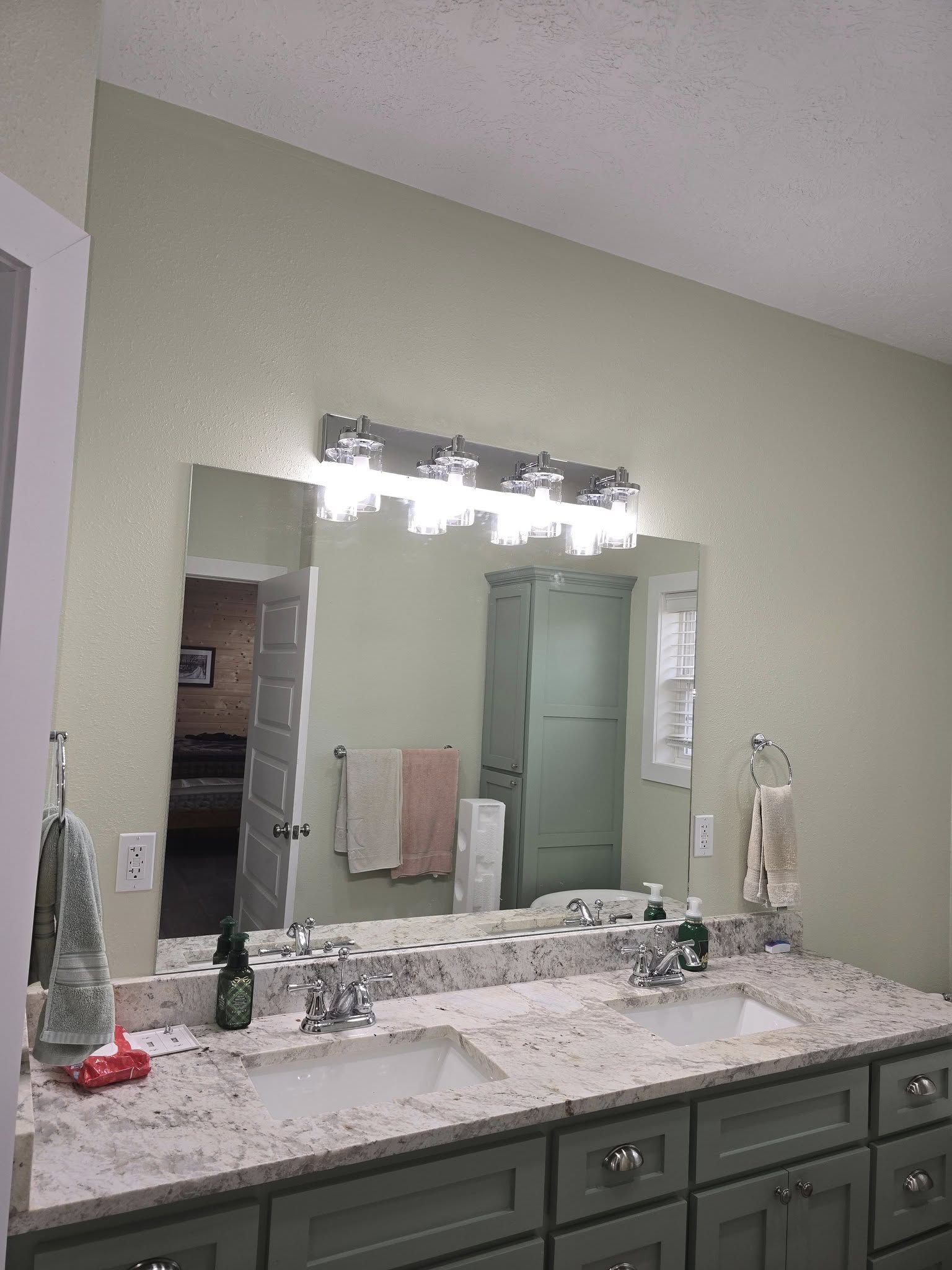 Bathroom vanity lighting installation